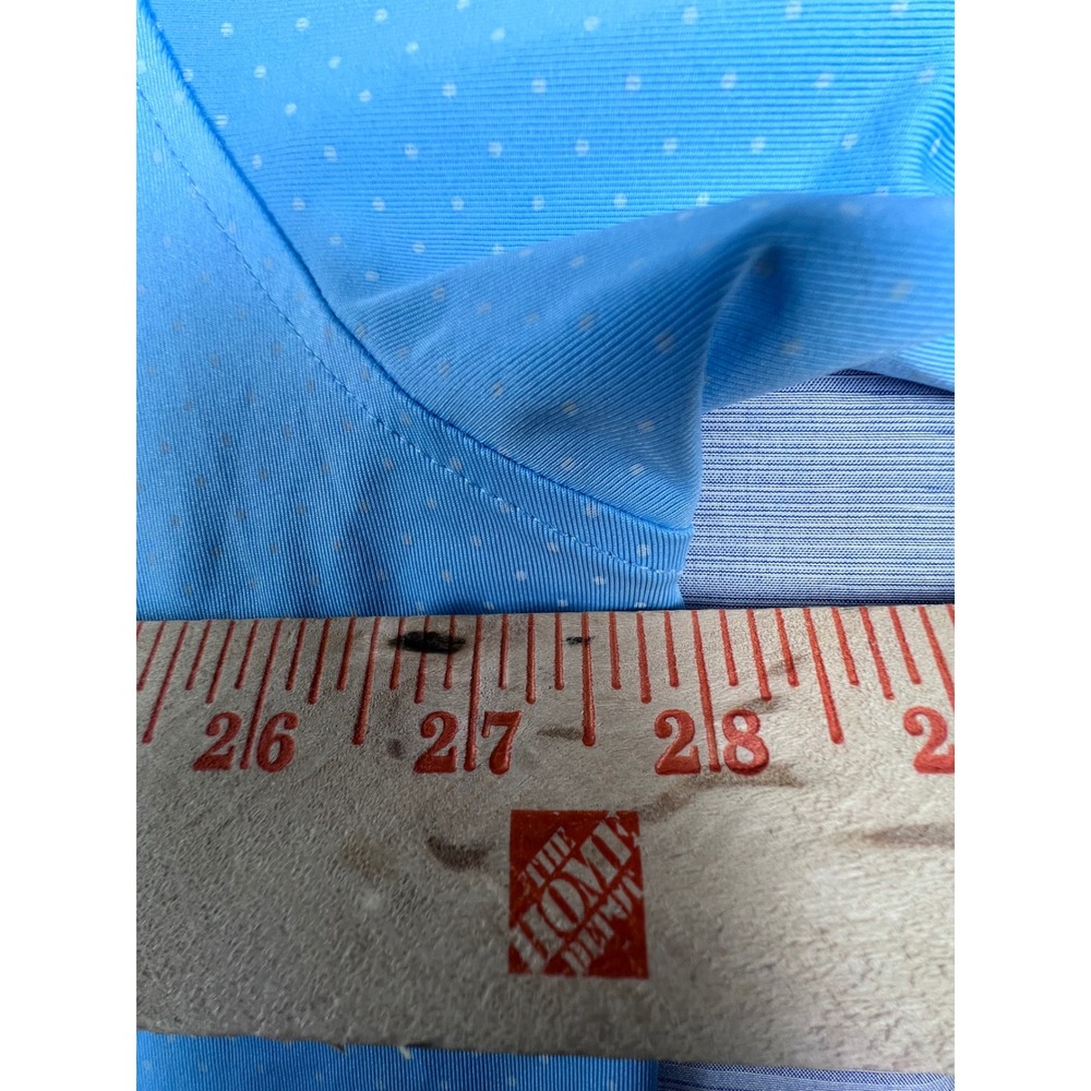 FootJoy Mens 2XL Light Blue White Micro Polka Dot Performance Golf Polo Shirt - Picture 3 of 6